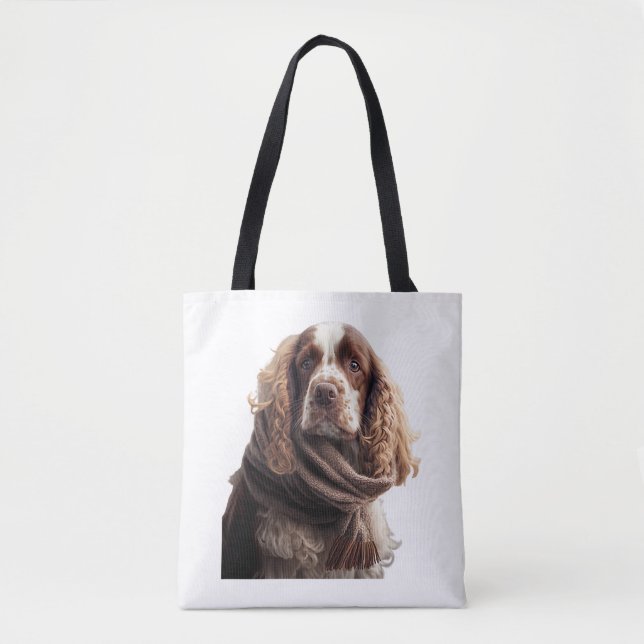 Cocker scarf tote bag (Front)