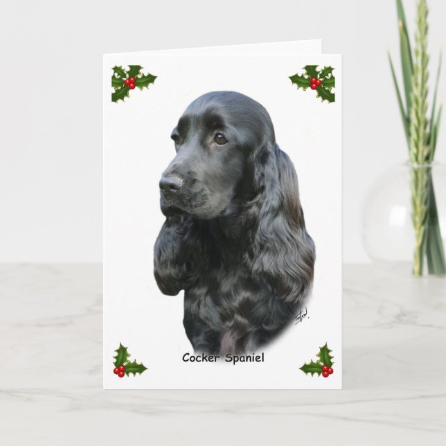 Cocker Spaniel 9T004D-206 Holiday Card (Front)
