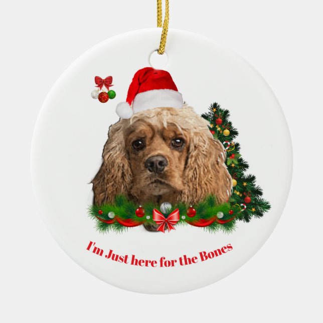 Cocker spaniel animals Christmas  Ceramic Ornament (Front)