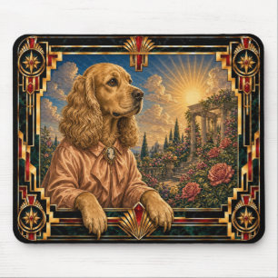 Cocker Spaniel, Art Deco Dog Mouse Pad