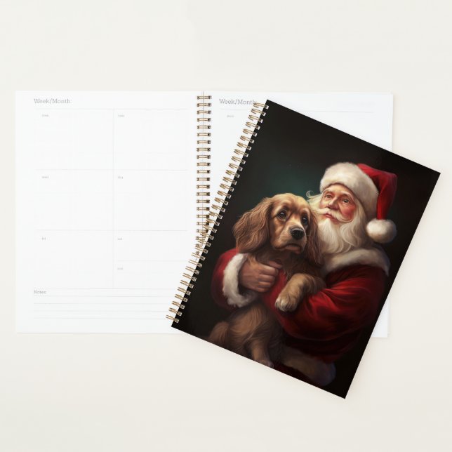 Cocker Spaniel avec Noël Festif du Père Noël (Devant avec enveloppe)