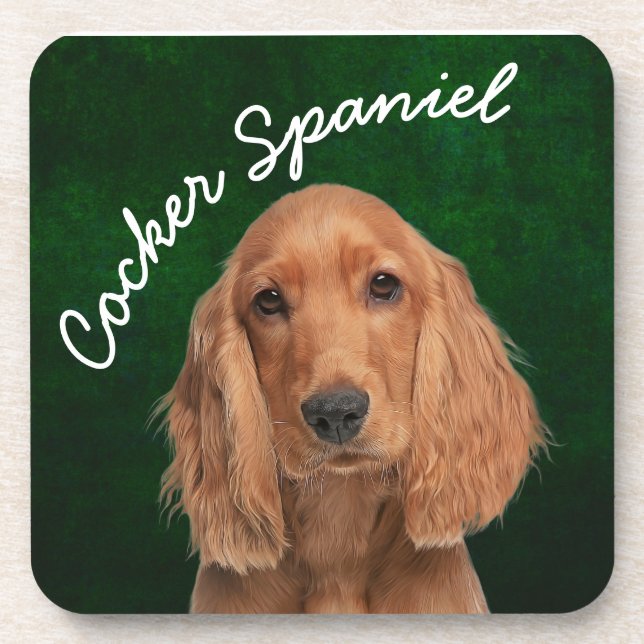 Cocker Spaniel  beverage coaster (Front)