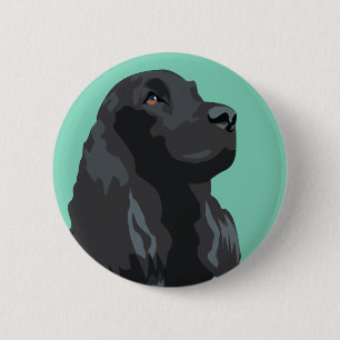 Cocker Spaniel - Black - Basic Breed Templates 2 Inch Round Button