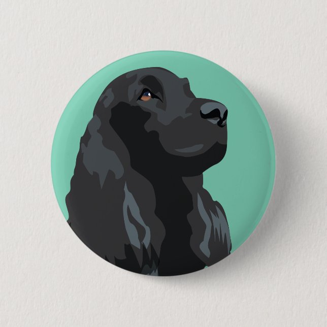 Cocker Spaniel - Black - Basic Breed Templates 2 Inch Round Button (Front)