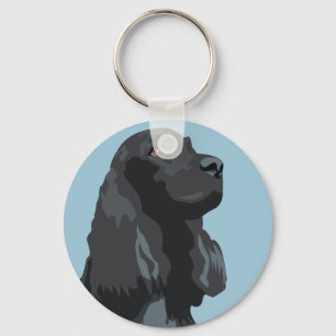 Cocker Spaniel - Black - Basic Breed Templates Keychain