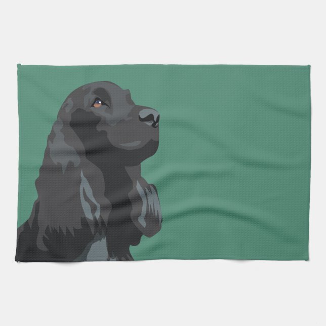 Cocker Spaniel - Black - Basic Breed Templates Kitchen Towel (Horizontal)