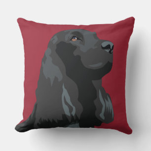 Cocker Spaniel - Black - Basic Breed Templates Throw Pillow