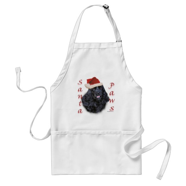 Cocker Spaniel (blk) Santa Paws Standard Apron (Front)