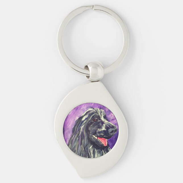  Cocker Spaniel Blue Roan Dog Painted      Keychain (Front)