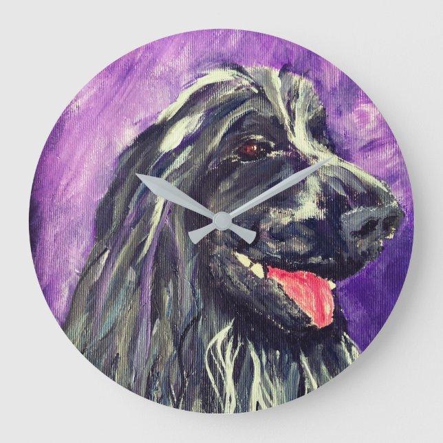  Cocker Spaniel Blue Roan Dog Painted   Large Clock (Front)