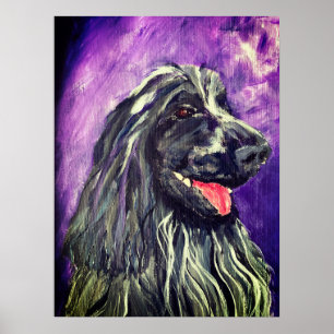 Cocker Spaniel Blue Roan Painted Poster