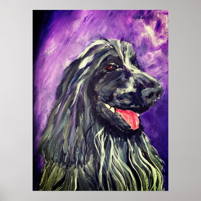Cocker Spaniel Blue Roan Painted Poster (Front)