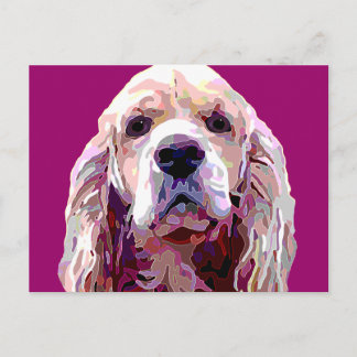 Cocker Spaniel Bright Berry Colours Postcard