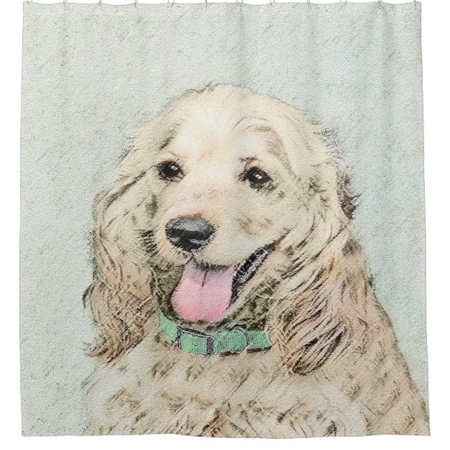 Cocker Spaniel Buff Painting - Original Dog Art (Front)