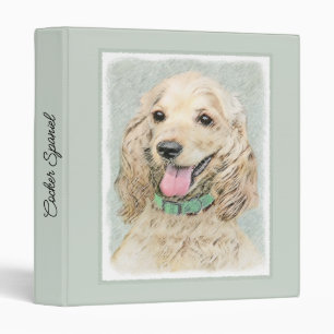 Cocker Spaniel Buff Painting - Original Dog Art Binder