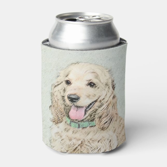 Cocker Spaniel Buff Painting - Original Dog Art Can Cooler (Can Front)