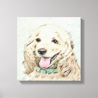 Cocker Spaniel Buff Painting - Original Dog Art