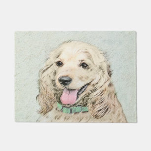 Cocker Spaniel Buff Painting - Original Dog Art Doormat