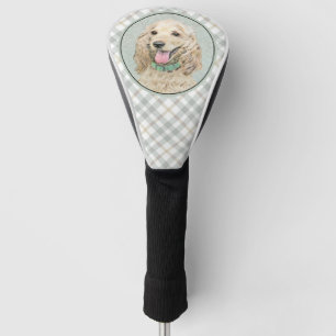 Cocker Spaniel Buff Painting - Original Dog Art Golf Head Cover
