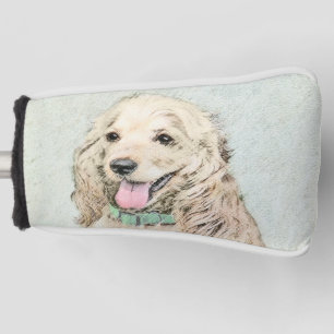 Cocker Spaniel Buff Painting - Original Dog Art Golf Head Cover