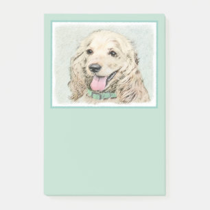 Cocker Spaniel Buff Painting - Original Dog Art Post-it Notes