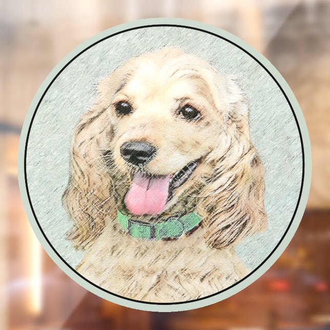 Cocker Spaniel Buff Painting - Original Dog Art Window Cling (Sheet 2)