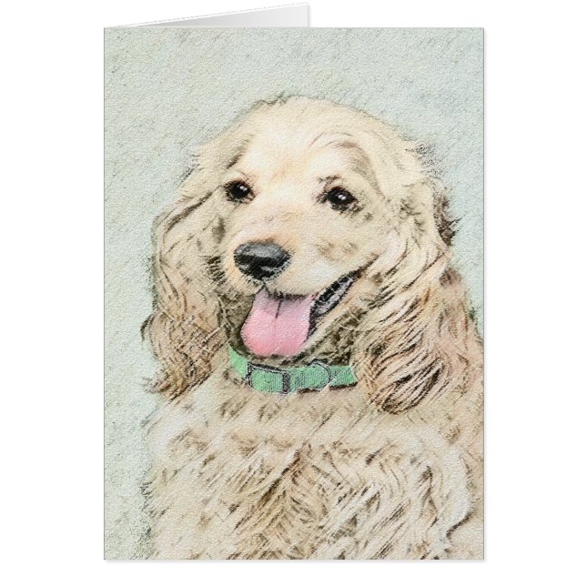 Cocker Spaniel Buff Peinture - Art Chien original (Devant)