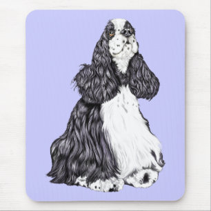 Cocker Spaniel BW Parti Mouse Pad