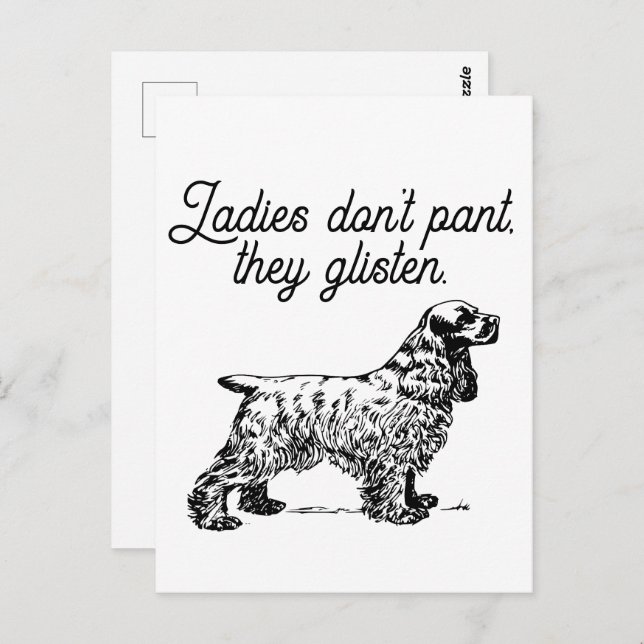 Cocker Spaniel Cartoon with Funny Pet Joke Postcard (Front/Back)
