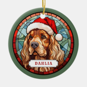 Cocker Spaniel Ceramic Circle Ornement