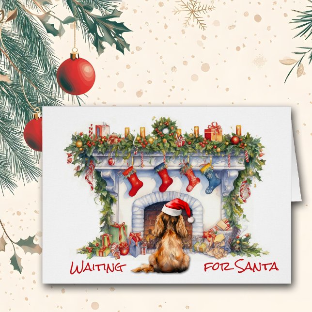 Cocker Spaniel Chien Père Noël attendre la cheminé (Créateur téléchargé)