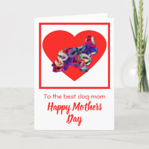 Cocker Spaniel Chien Red Heart Carte de fête des m