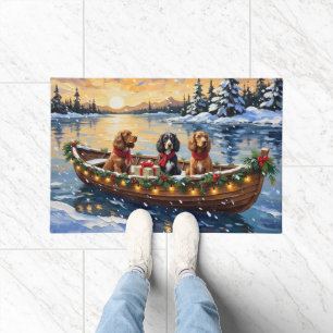 Cocker Spaniel Christmas Boat Holiday Doormat