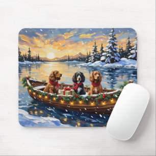 Cocker Spaniel Christmas Boat Holiday Mouse Pad