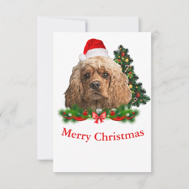 Cocker spaniel Christmas cards (Front)