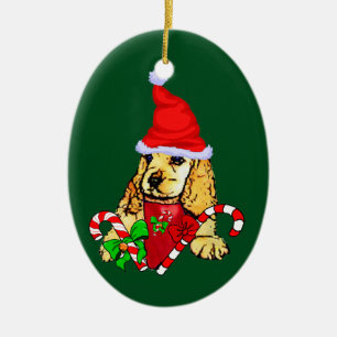 Cocker Spaniel Christmas Ceramic Ornament