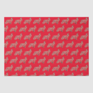 Cocker Spaniel Christmas Dog Silhouette Red Tissue Paper