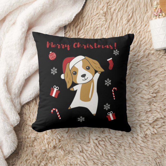 Cocker Spaniel Christmas Dog Winter Animals Dogs Throw Pillow (Blanket)