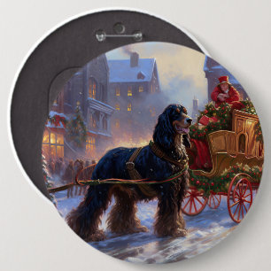 Cocker Spaniel Christmas Festive Season 6 Inch Round Button
