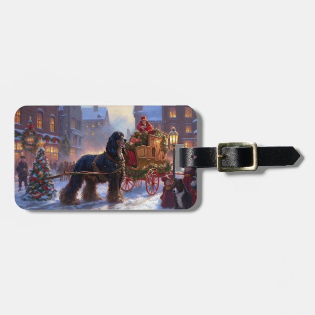Cocker Spaniel Christmas Festive Season Luggage Tag (Front Horizontal)
