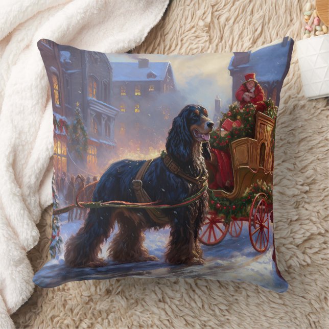 Cocker Spaniel Christmas Festive Season Throw Pillow (Blanket)
