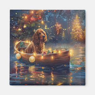 Cocker Spaniel Christmas Festive Voyage Magnet