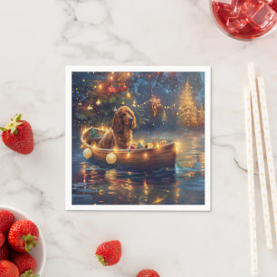 Cocker Spaniel Christmas Festive Voyage Napkin