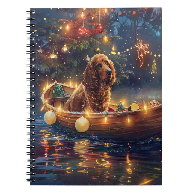 Cocker Spaniel Christmas Festive Voyage Notebook (Front)