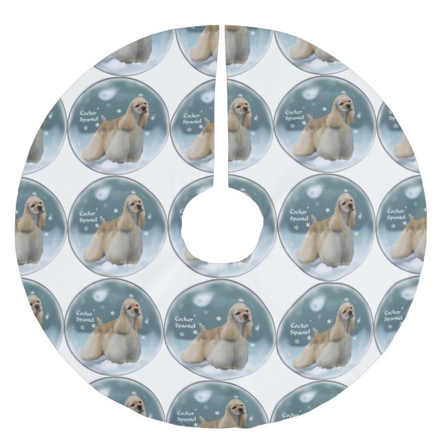 Cocker Spaniel Christmas Gifts Brushed Polyester Tree Skirt (Front)