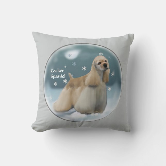 Cocker Spaniel Christmas Gifts Throw Pillow (Front)