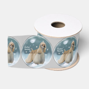 Cocker Spaniel Christmas Grosgrain Ribbon