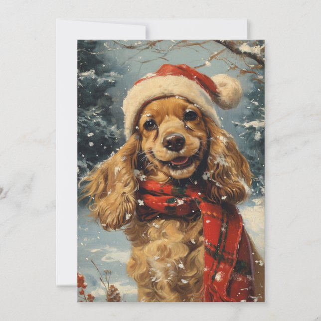 Cocker Spaniel Christmas  Holiday Card (Front)