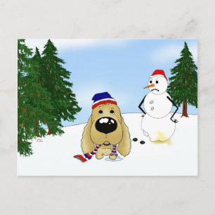 Cocker Spaniel Christmas Holiday Postcard