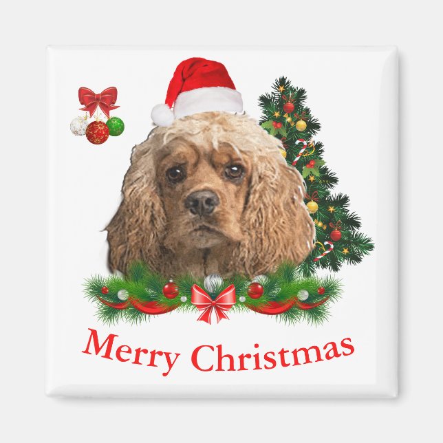 Cocker spaniel Christmas  Magnet (Front)